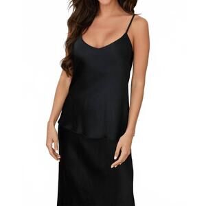 NEW MINT EXCLUSIVES adjustable strap silky tank in black